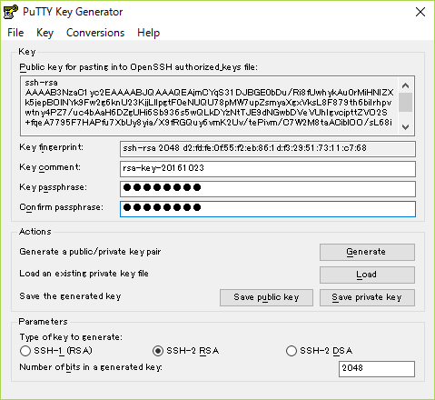 パスフェーズを入力
