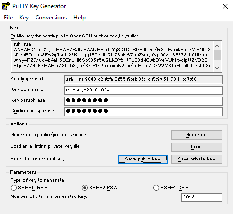 公開鍵の保存(Save public key)