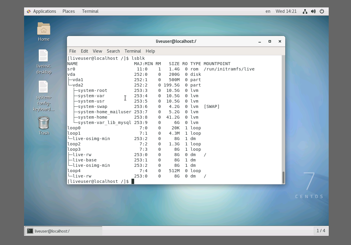 LiveDVD CentOS7 2003 GNOME