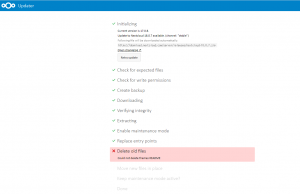 Nextcloud 18.0.7へのアップデートエラー