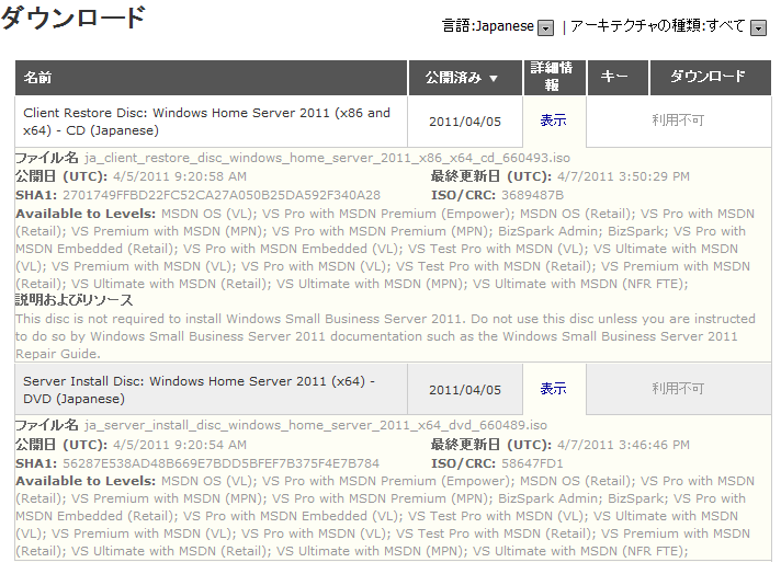 MSDNサブスクリプション