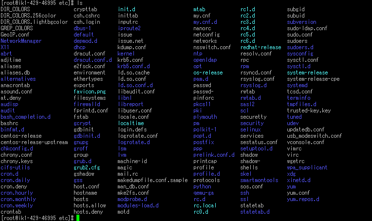 CentOS 7 lsのカラー表示